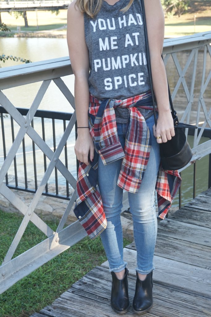 Pumpkin Spice Tee + Flannel | The Blonder Life