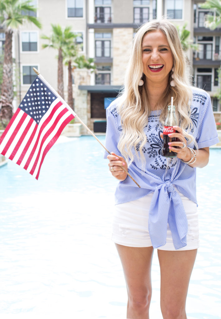 Sharing 3 outfit ideas for the Fourth of July. Inspiration for outfit ideas for the Fourth. Easy to copy outfit ideas for the Fourth | The Blonder Life