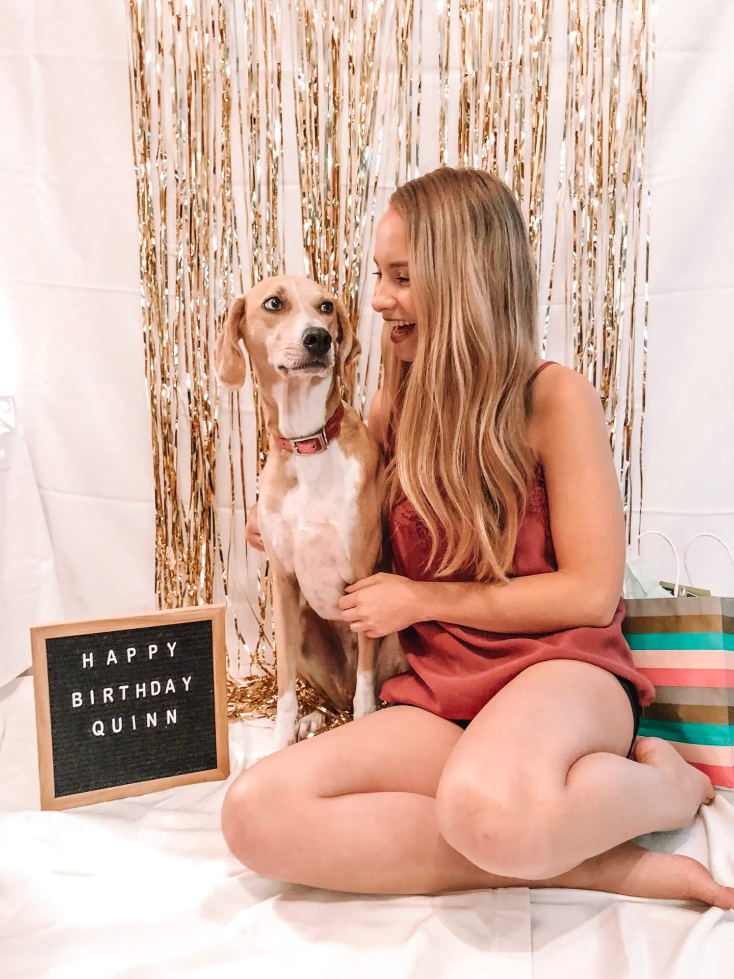 Happy Third Birthday to Quinny! Celebrating my pup third birthday. Recipe for a dog birthday cake. The Blonder Life