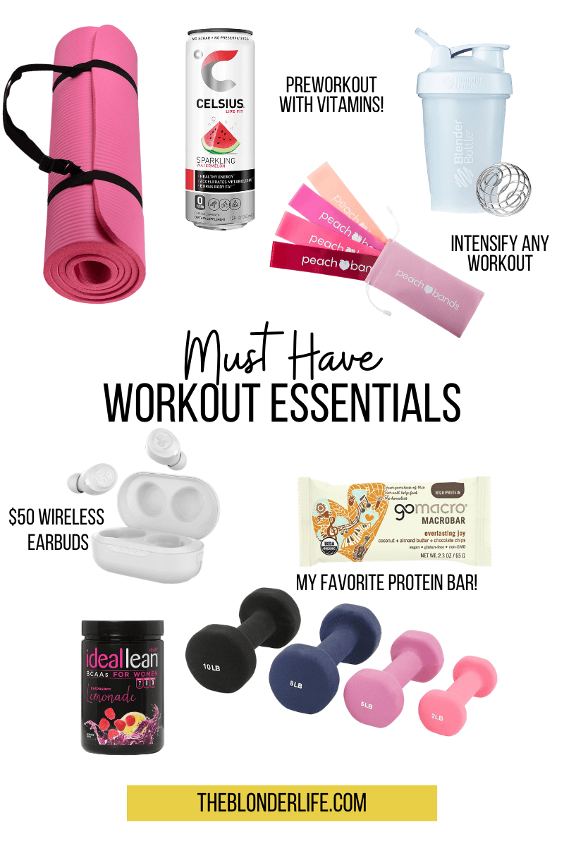 Must Have Workout Essentials. Everything you need for working out at home. My favorite workout essentials. The Blonder Life